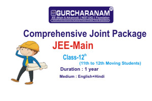 COMPREHENSIVE JOINT PACKAGE JEE- Main Class-12th Target : 2024 (English + Hindi)