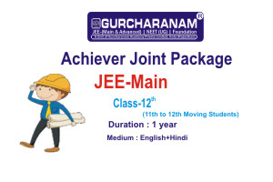 ACHIEVER JOINT PACKAGE JEE- Main Class-12th Target : 2024(English + Hindi)